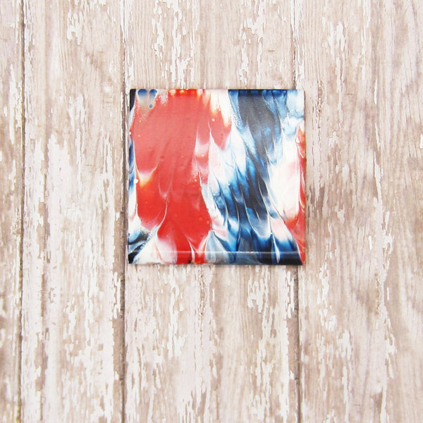 Hand Painted Coaster Set of 4 in Red, White & Blue