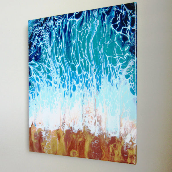 "Above The Sea" 11"x14" Acrylic Swipe Pour Painting