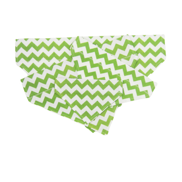 Green & White Chevron Pet Bandana- Fits Over Collar 4 Sizes Available