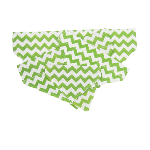 Green & White Chevron Pet Bandana- Fits Over Collar 4 Sizes Available