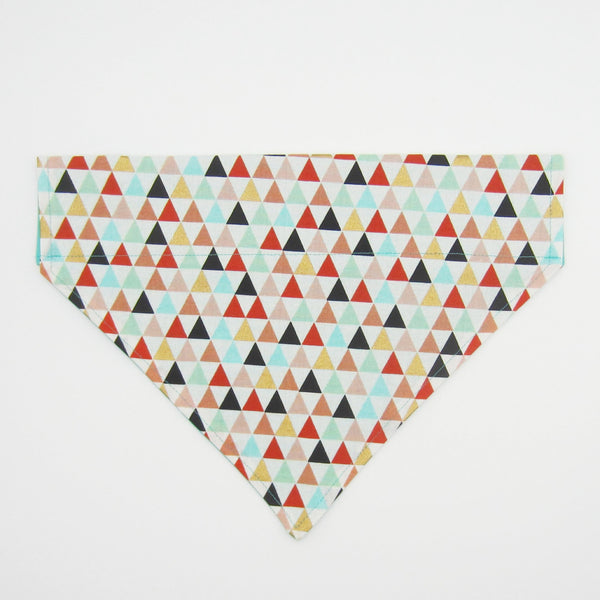 Multicolor Triangle Pet Bandana- Fits Over Collar 4 Sizes Available