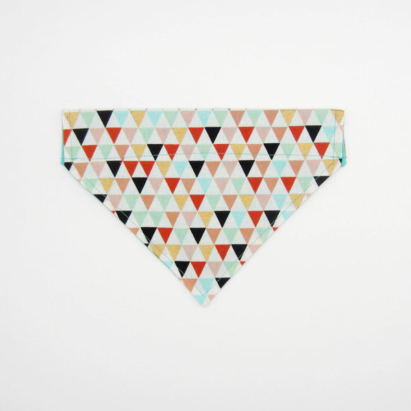 Multicolor Triangle Pet Bandana- Fits Over Collar 4 Sizes Available