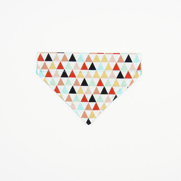 Multicolor Triangle Pet Bandana- Fits Over Collar 4 Sizes Available