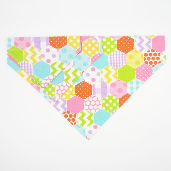 Easter Geometric Print Pet Bandana-4 Sizes Fits Over Collar