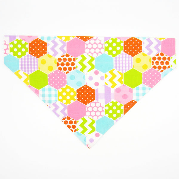 Easter Geometric Print Pet Bandana-4 Sizes Fits Over Collar