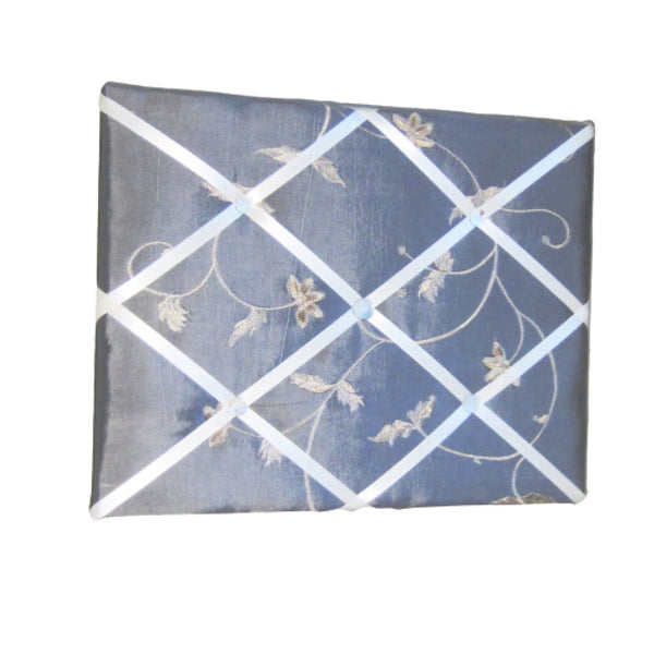 11"x14"  Memory Board or Bow Holder-Grey & Beige Embroidered Floral - Hold It!