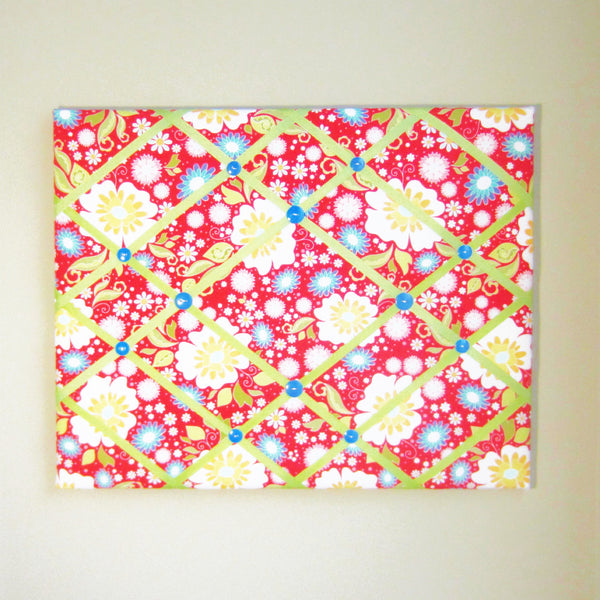 16"x20"  Memory Board or Bow Holder-Red Floral