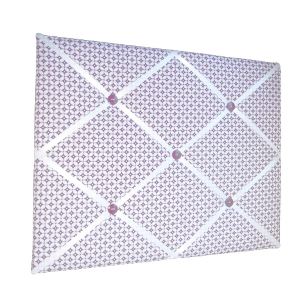 16"x20"  Memory Board or Bow Holder-Purple & White Quatrefoil