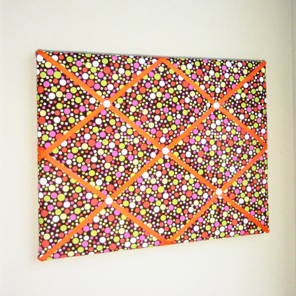 16"x20"  Memory Board or Bow Holder-Multicolored Polka Dots