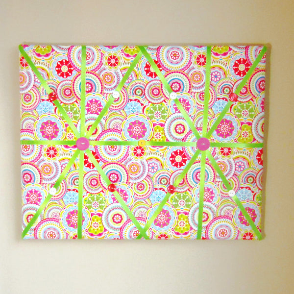 16"x20" Memory Board or Bow Holder-Mosaic Pink, Blue, Green, Yellow