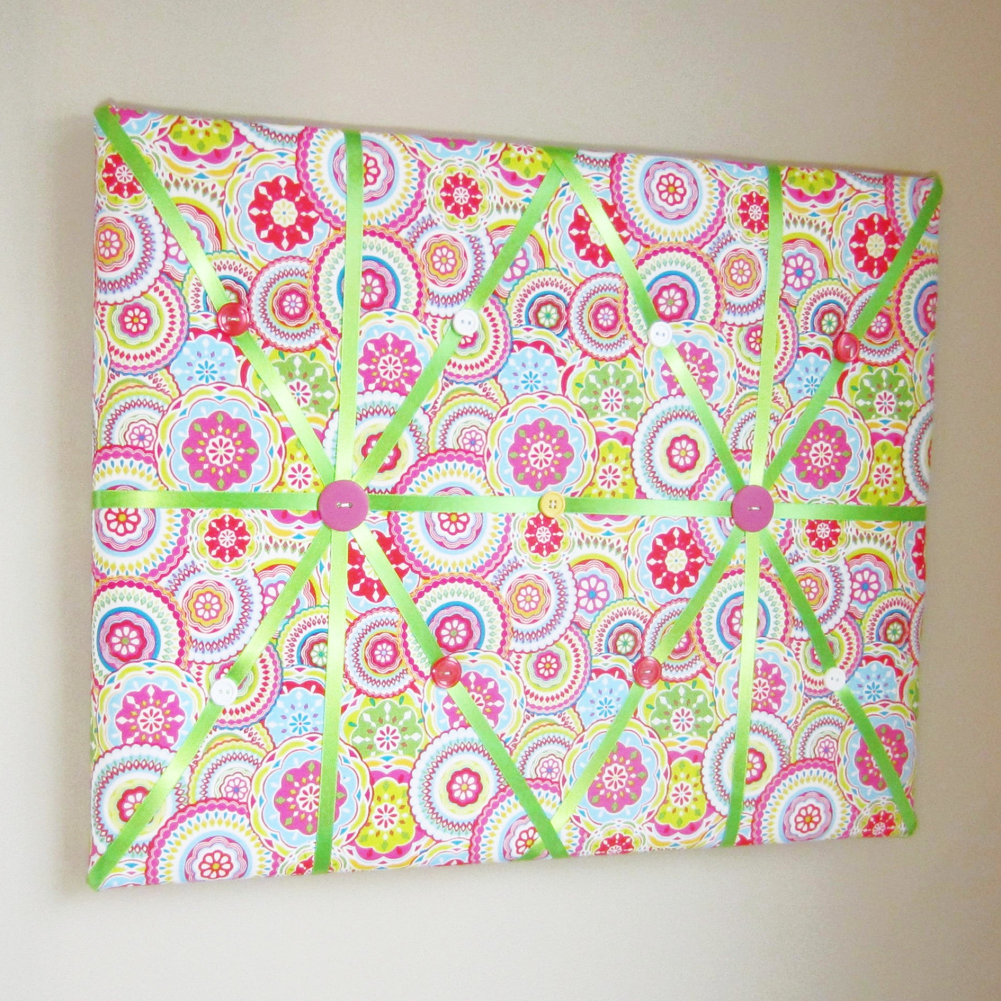 16"x20" Memory Board or Bow Holder-Mosaic Pink, Blue, Green, Yellow