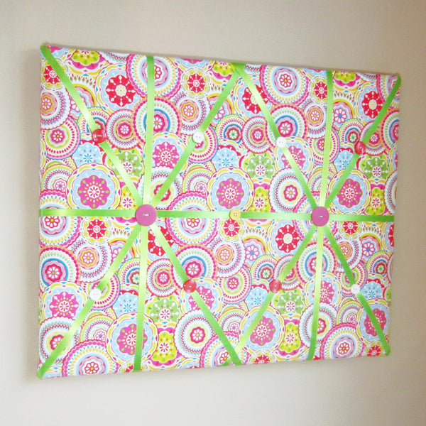 16"x20" Memory Board or Bow Holder-Mosaic Pink, Blue, Green, Yellow