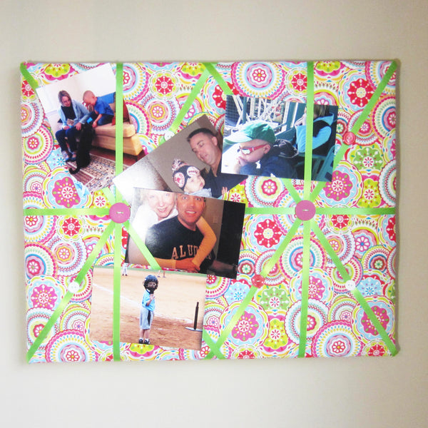 16"x20" Memory Board or Bow Holder-Mosaic Pink, Blue, Green, Yellow