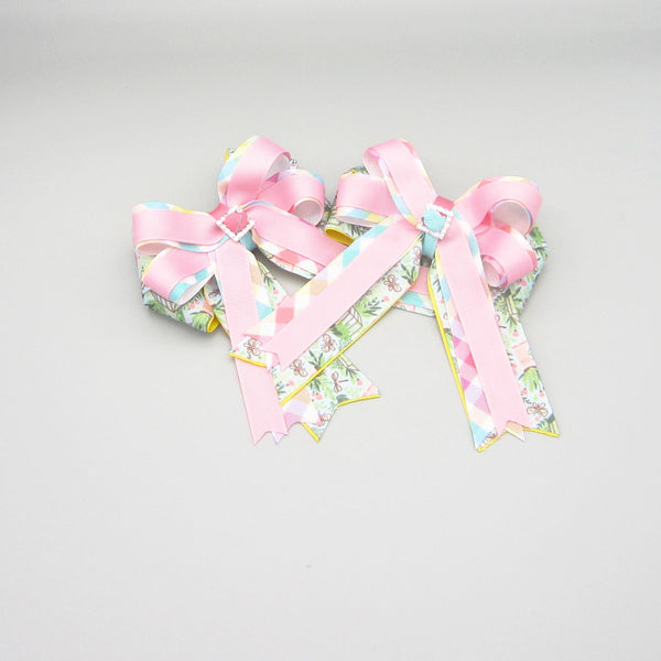 Garden Party Equestrian Hair Bows-Available on a French Barrette, or Hair Clip