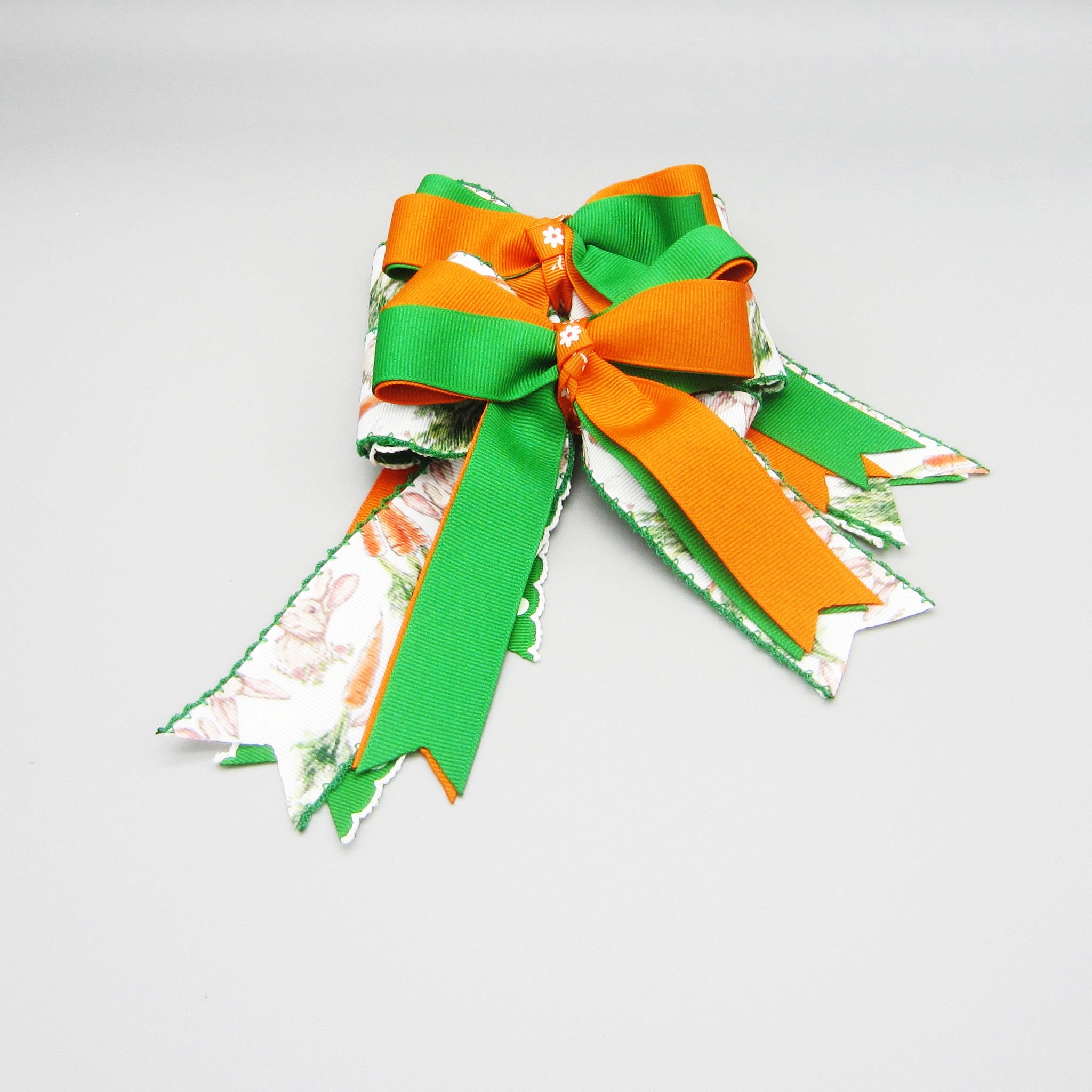 Carrot Craze Equestrian Hair Bows-Available on a French Barrette, or Hair Clip