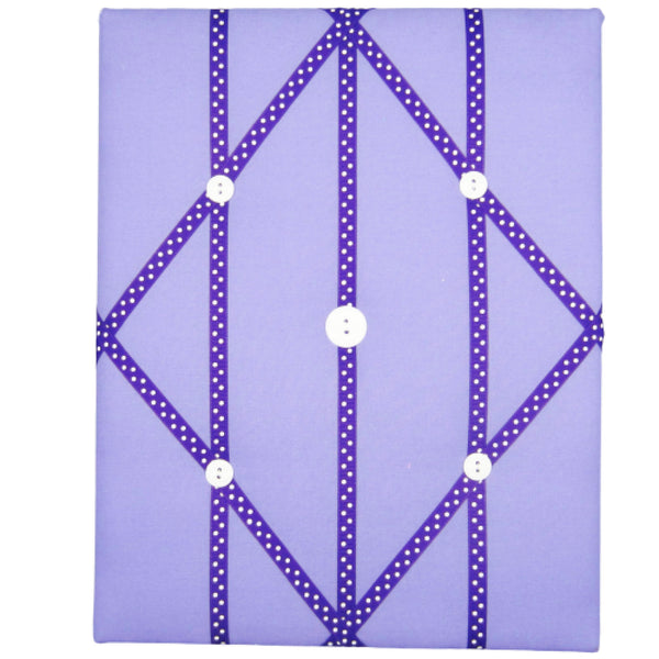 11"x14"  Memory Board or Bow Holder-Lilac & Purple Polka Dot