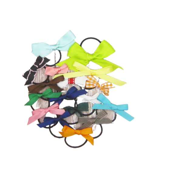 Set of 20 Ribbon Bow Ponytail Holders