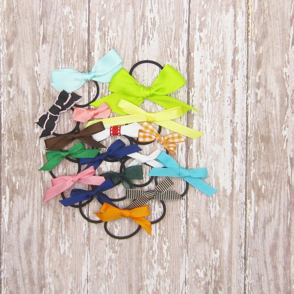 Set of 20 Ribbon Bow Ponytail Holders