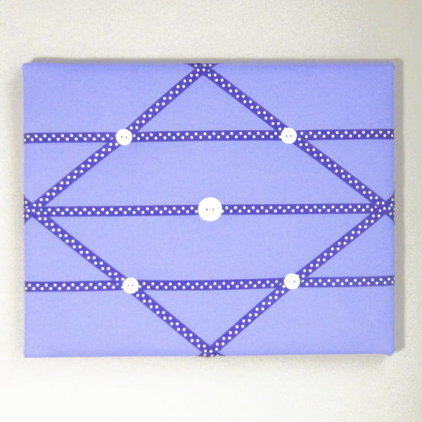 11"x14"  Memory Board or Bow Holder-Lilac & Purple Polka Dot