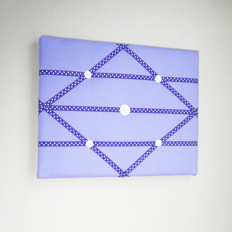 11"x14"  Memory Board or Bow Holder-Lilac & Purple Polka Dot