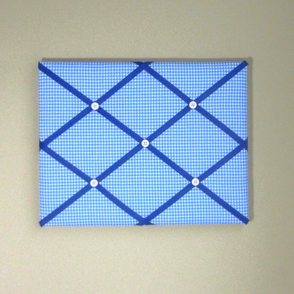 11"x14"  Memory Board or Bow Holder-Blue Gingham