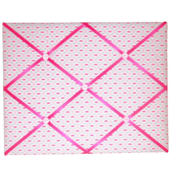 Hot Pink & Grey Circles-16"x20" Memory Board or Bow Holder