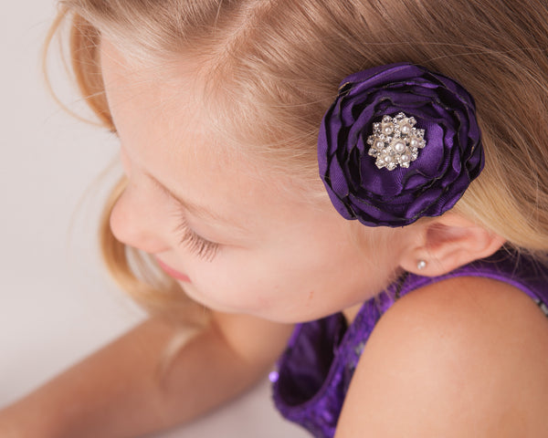 Satin Fabric Flower Hair Clip-Available in 35 Colors! - Hold It!