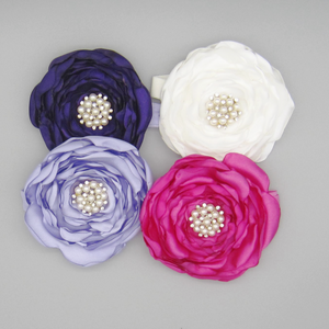 CLEARANCE! Satin Fabric Flower Elastic Headband-Available in 4 Colors!