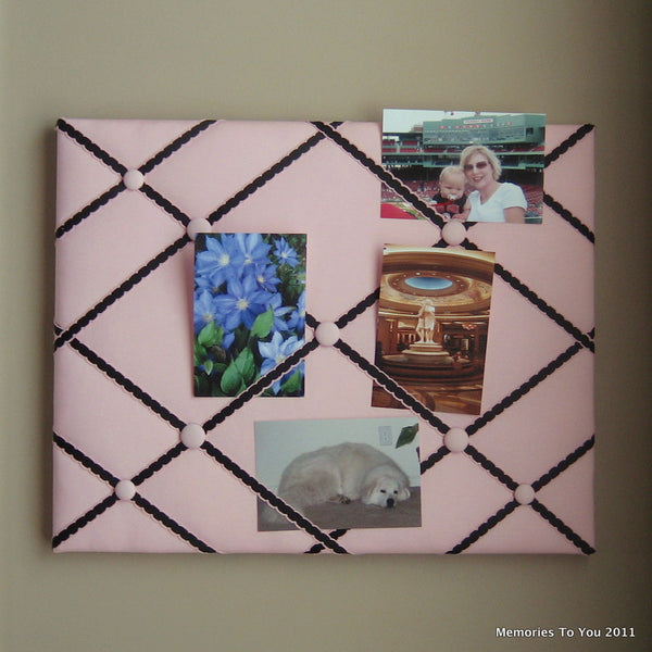 16"x20" Memory Board or Bow Holder-Pink & Black - Hold It!
