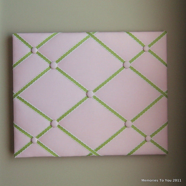 16"x20" Memory Board or Bow Holder-Pink & Lemongrass Green - Hold It!