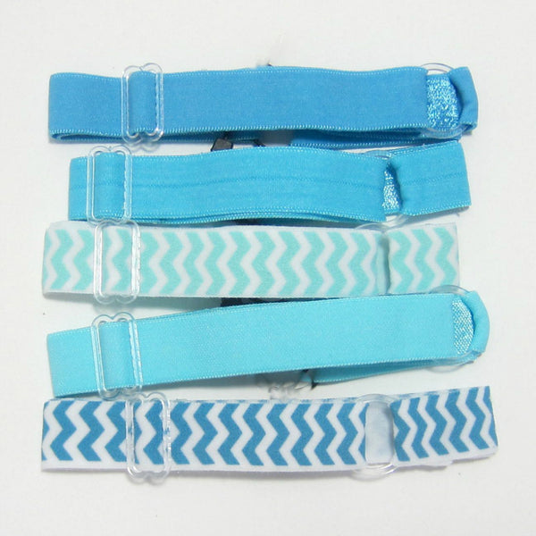 Adjustable Elastic Headband-Set of 5 Turquoise - Hold It!