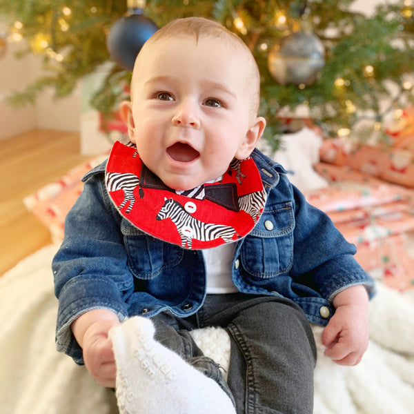 Yellow & Royal Blue Stripe Drool Bib