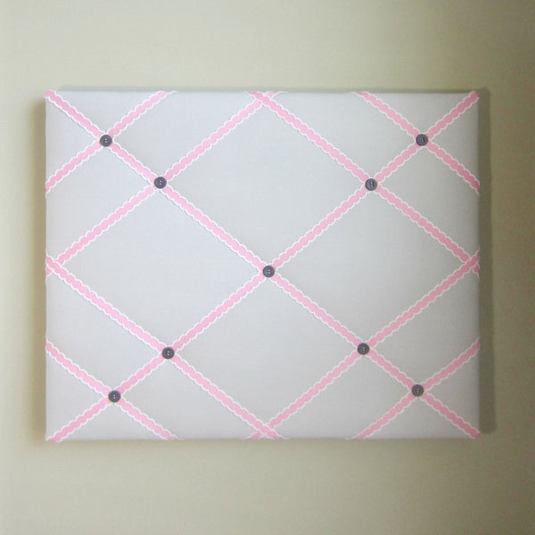 16"x20" Memory Board or Bow Holder-Grey & Pink - Hold It!