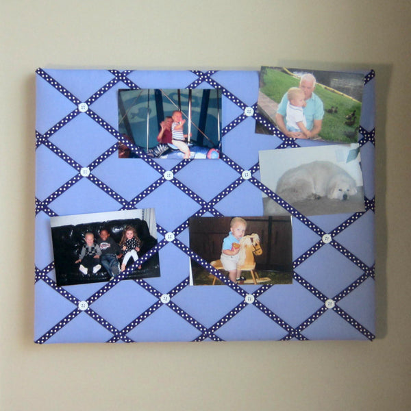 16"x20" Memory Board or Bow Holder-Lavender & Purple Polka Dots - Hold It!