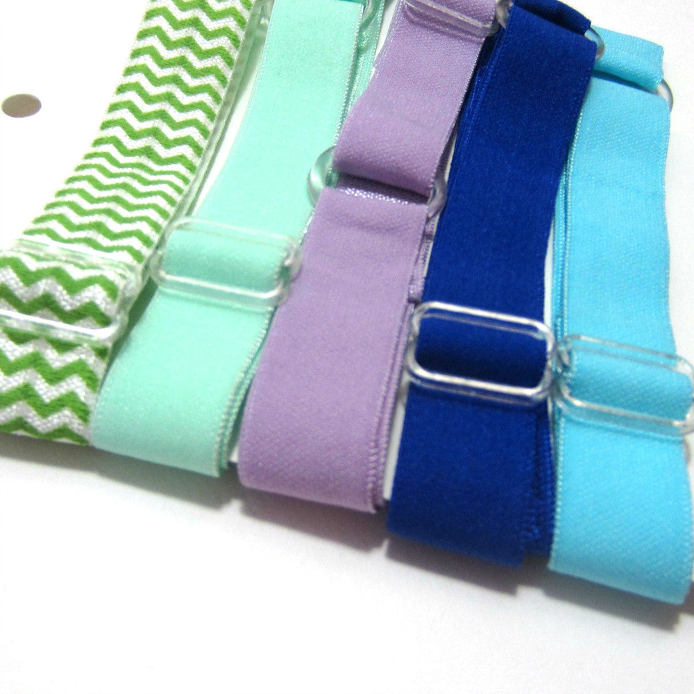 Adjustable Elastic Headband-Set of 5 Lavender & Green - Hold It!