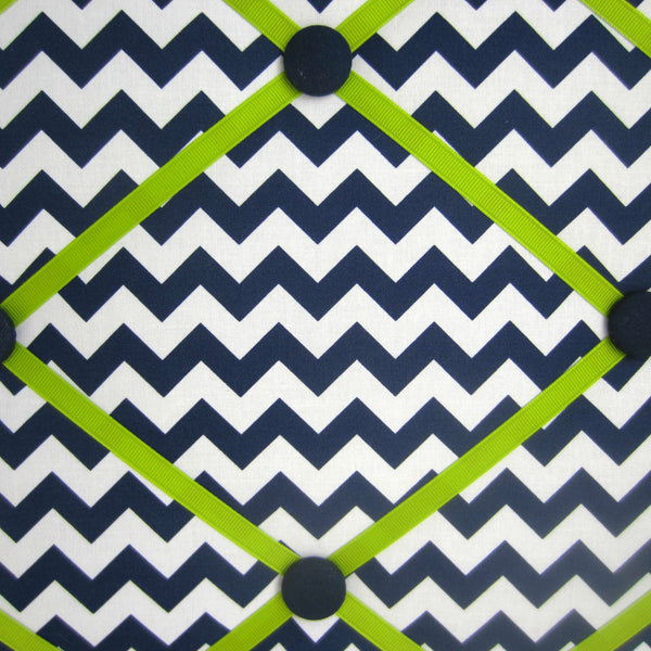 16"x20" Memory Board or Bow Holder-Navy Blue Chevron - Hold It!