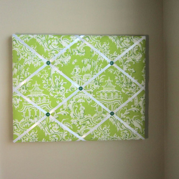 16"x20" Memory Board or Bow Holder-Green Japanese Toile - Hold It!