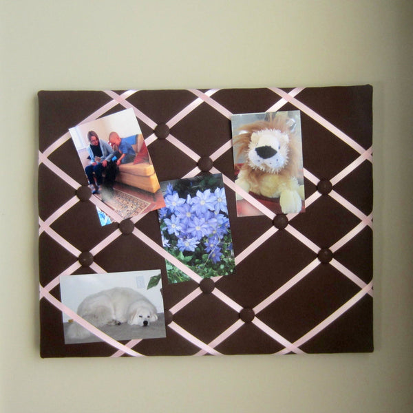 16"x20" Memory Board or Bow Holder-Brown & Pink - Hold It!