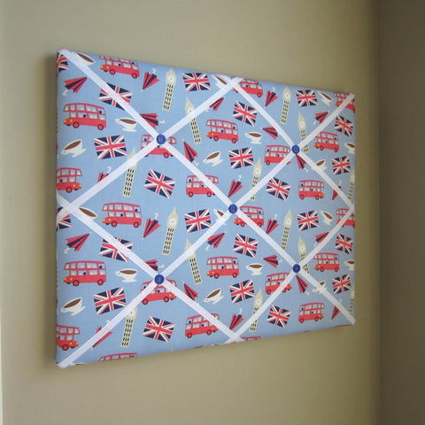 16"x20" Memory Board or Bow Holder-London Calling Blue Icons - Hold It!