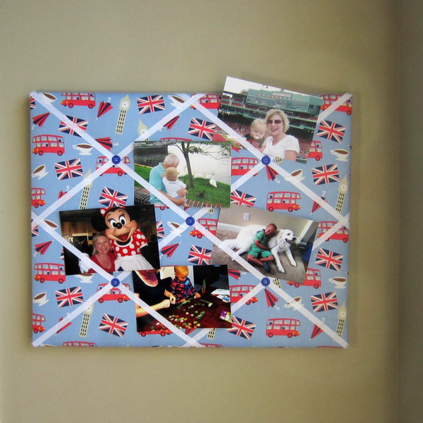 16"x20" Memory Board or Bow Holder-London Calling Blue Icons - Hold It!