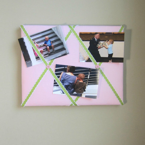 11"x14" Memory Board or Bow Holder-Pink & Lemongrass Green - Hold It!