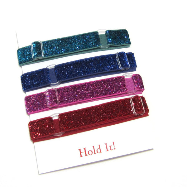 Adjustable Elastic Headband-Set of 4 Jewel Frost Glitter - Hold It!