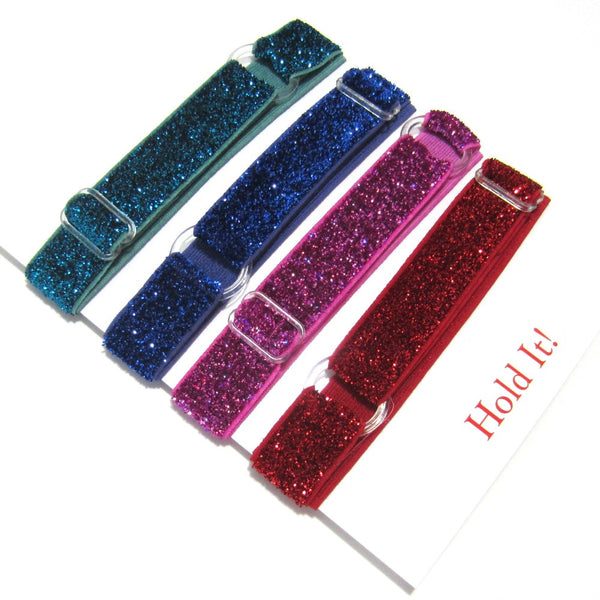 Adjustable Elastic Headband-Set of 4 Jewel Frost Glitter - Hold It!