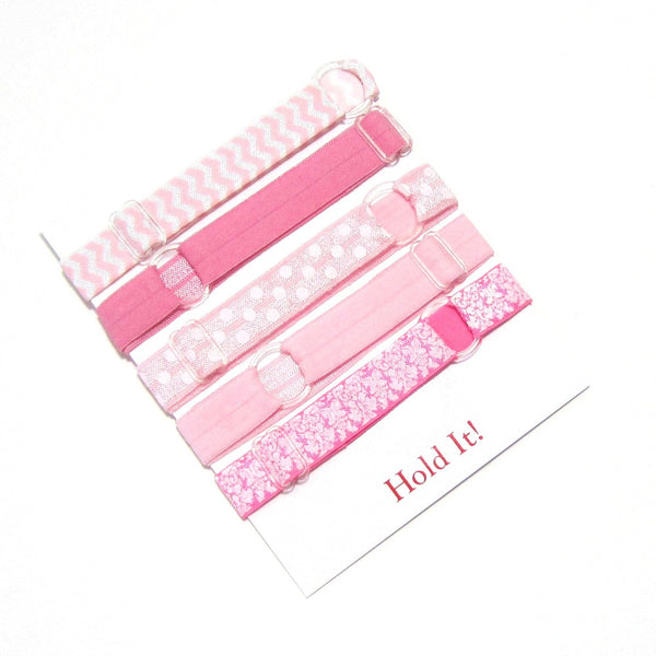 Adjustable Elastic Headband-Set of 5 Pinks - Hold It!