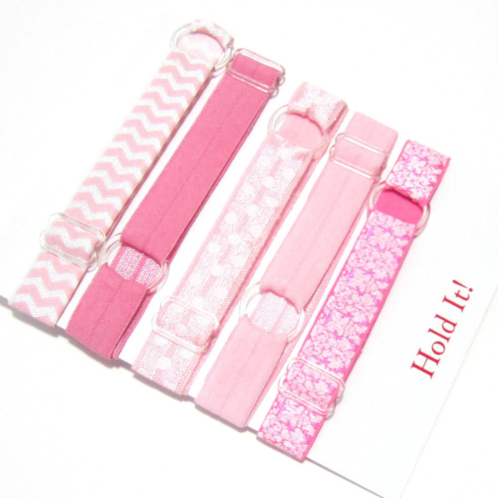 Adjustable Elastic Headband-Set of 5 Pinks - Hold It!