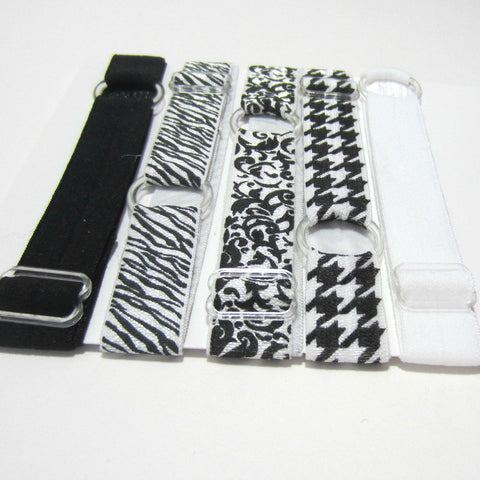 Adjustable Elastic Headband-Set of 5 Black & White - Hold It!