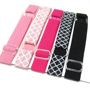 Adjustable Elastic Headband-Set of 5 Pink & Black - Hold It!