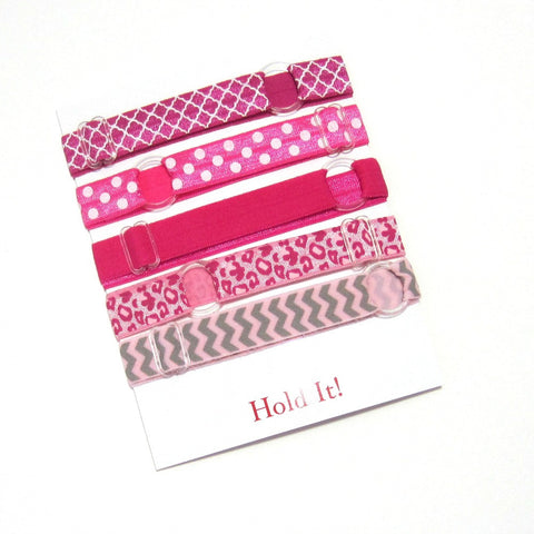 Adjustable Elastic Headband-Set of 5 Pinks - Hold It!