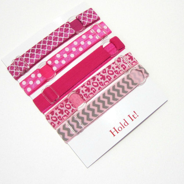 Adjustable Elastic Headband-Set of 5 Pinks - Hold It!