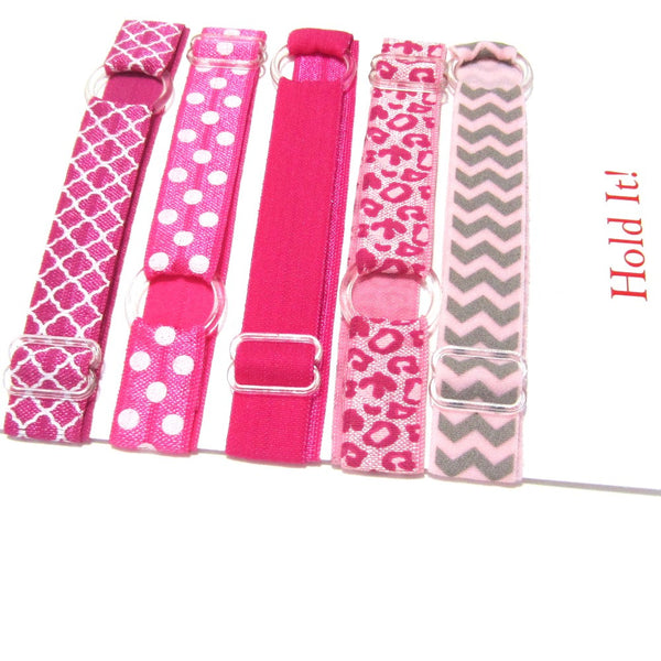 Adjustable Elastic Headband-Set of 5 Pinks - Hold It!